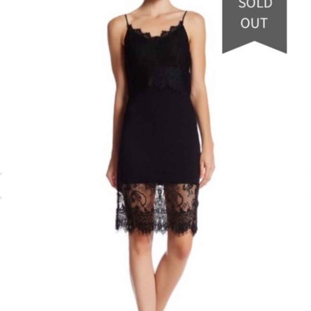 SOCIALITE - Black lace spaghetti dress (Size XS)